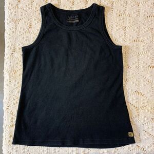 Anne Klein Sport Top (XS) - Black Cotton High Neck Summer Tank Logo Casual